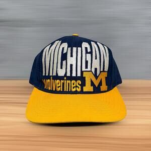 Vintage 90s Michigan Wolverine Snapback Adult Blue One Size NCAA Football Men’s